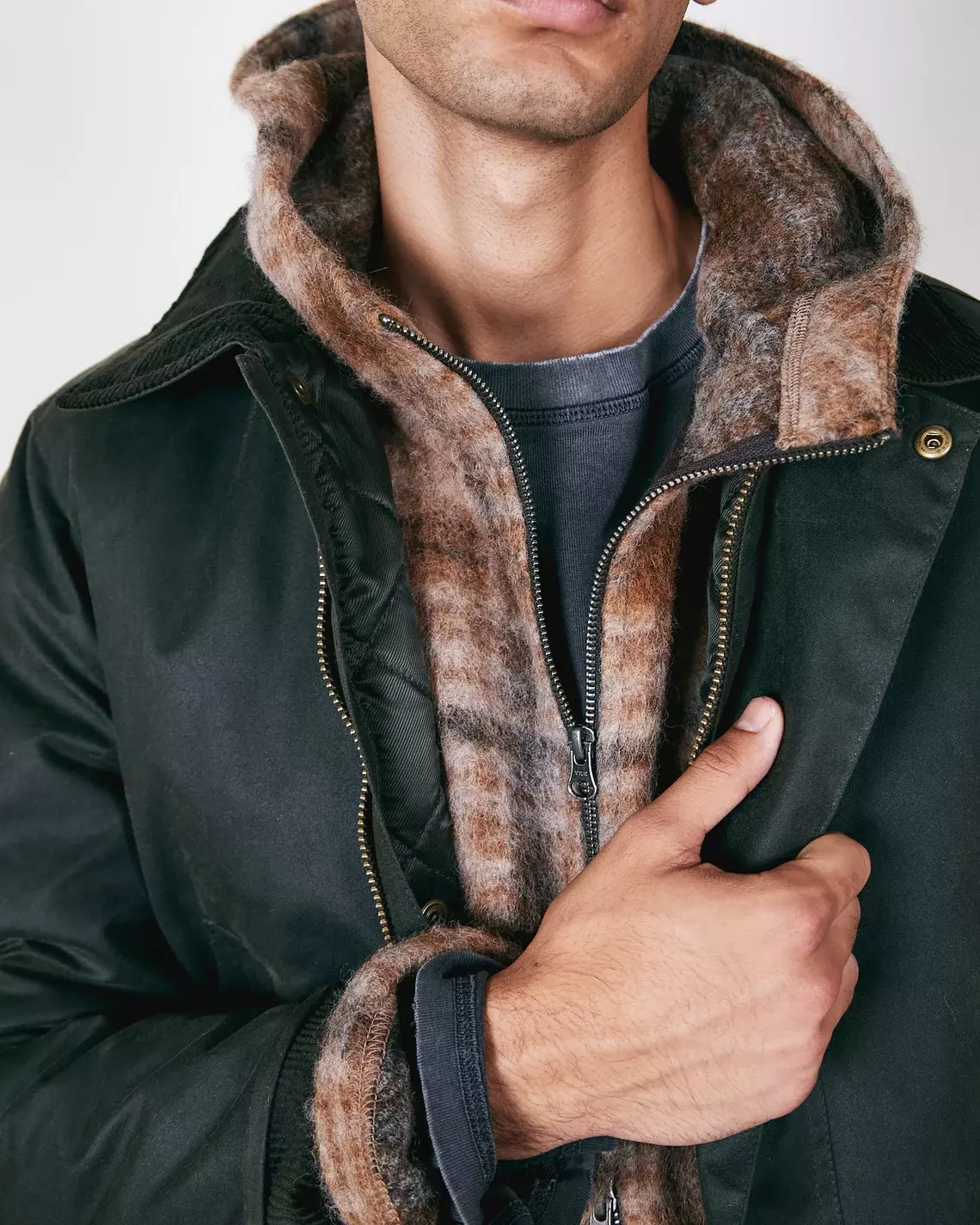 Brixtol Textiles Curtis Olive Herren Wachsjacke Wasserabweisend grün